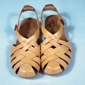Earth Women's Yellow Leather Sandals